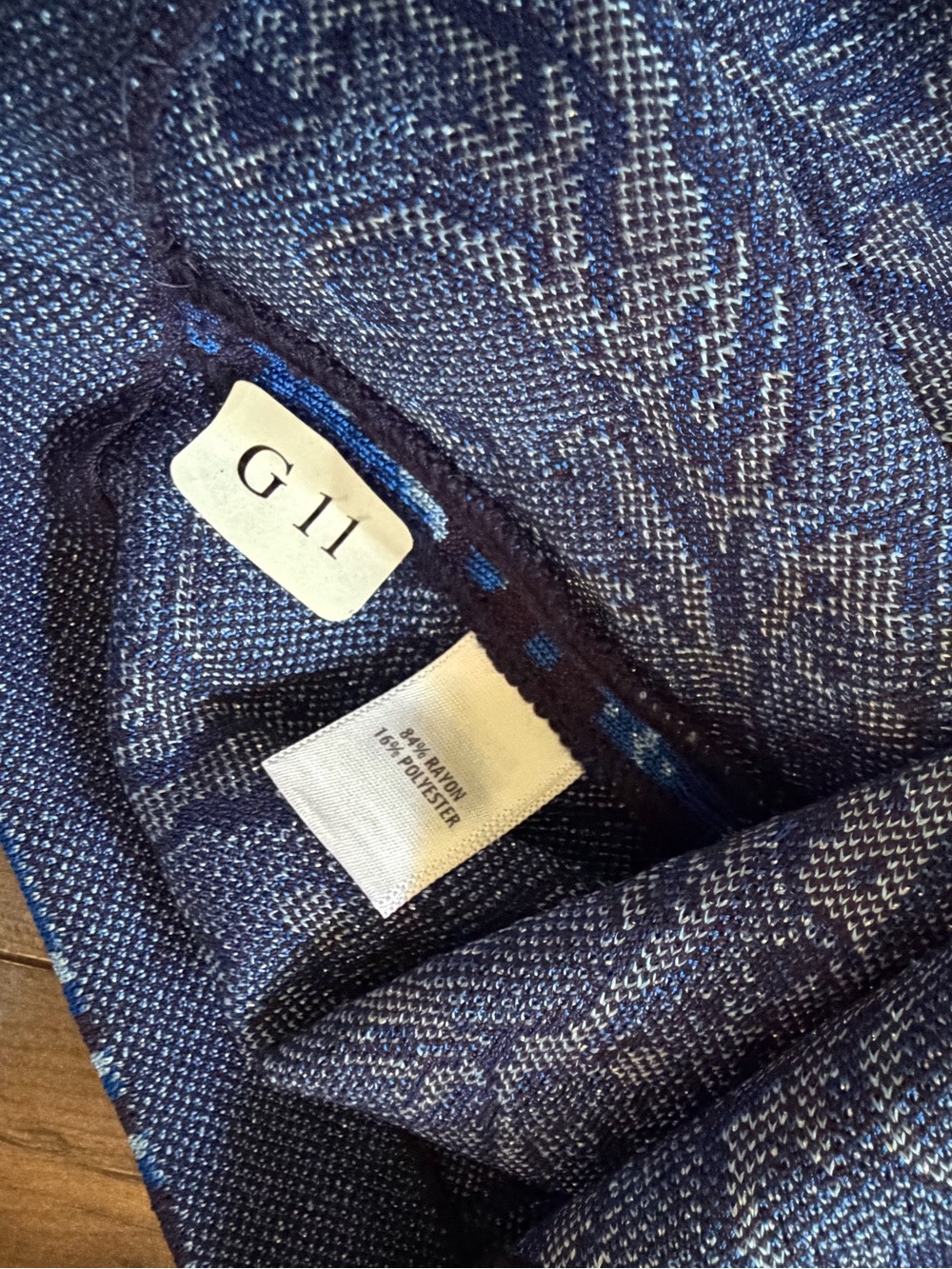 St John | Blue Jacquard Metallic Knit Sheath Dress | Size 8 - Picture 15 of 15